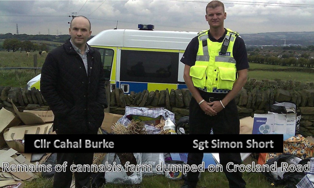 Councillor for Lindley, Cahal Burke and Huddersfield North NPT , Sgt Simon Short.