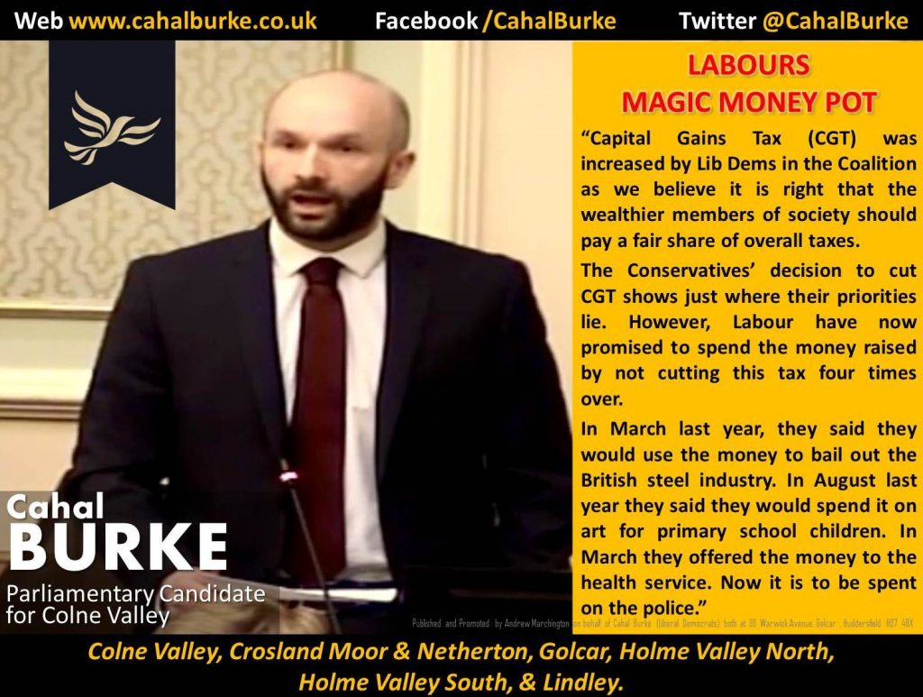 Cahal Burke, Parliamentary Candidate  for Colne Valley
